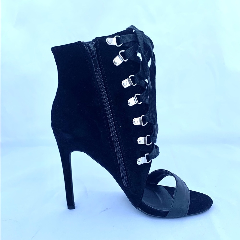 Black Faux Suede Booties